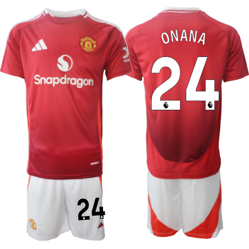Men 2024-2025 Club Manchester United home Red 24 Soccer Jersey